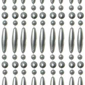 Vliegengordijn op maat: kralen recht zilver metallic